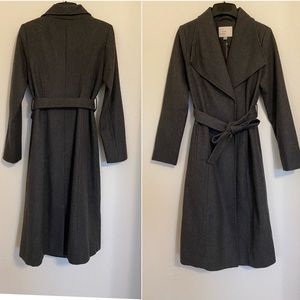 A New Day Charcoal Grey Wool Belted Coat XS